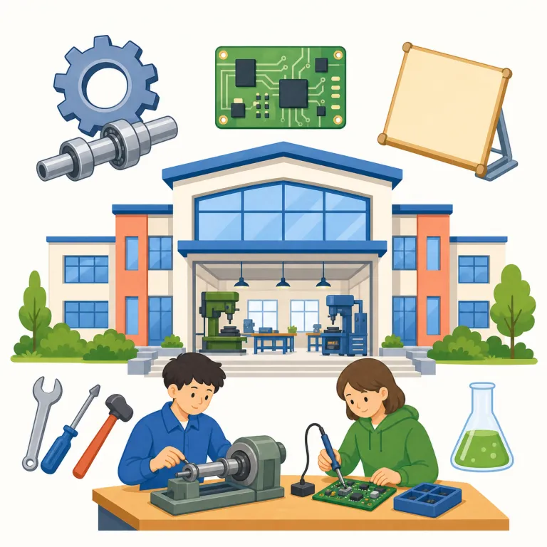 polytechnics（ポリテクニック・noun）の覚え方イラスト