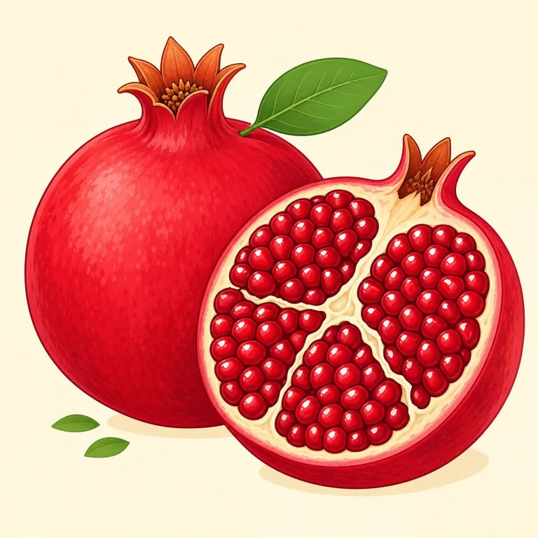 pomegranate（ザクロ・名詞）の覚え方イラスト — 長い単語ですが、真ん中の `gran` に注目すると覚えやすいです