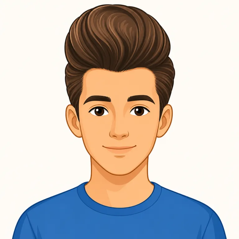 pompadour（ポンパドール・名詞）の覚え方イラスト — 日本語でも「ポンパドール」で入っているので、まず“ヘアスタイル名”として固定すると覚えやすい