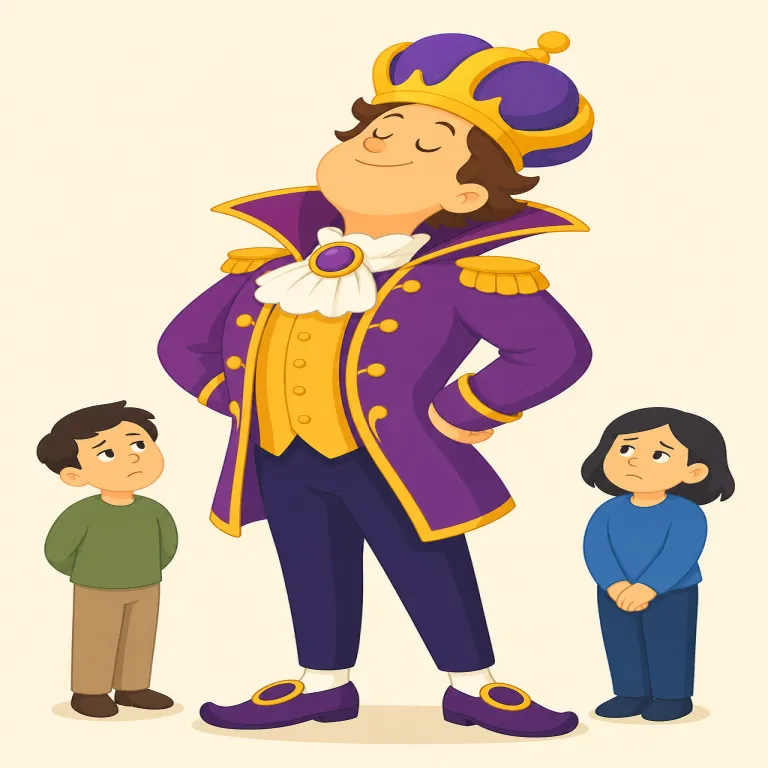 pompous（尊大な・形容詞）の覚え方イラスト