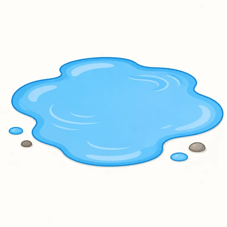 pool（プール・名詞）の覚え方イラスト — まず swimming pool の「水を一つ所にためる」像を使うと覚えやすい