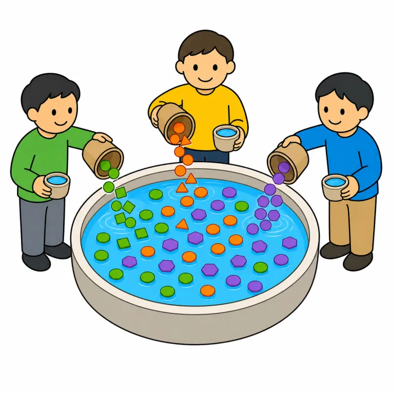 pooling（共有・noun）の覚え方イラスト