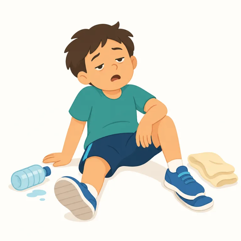 pooped（疲れ果てた・形容詞）の覚え方イラスト — まず tired より強く、exhausted にかなり近い口語表現だとまとめて覚えると定着しやすいです