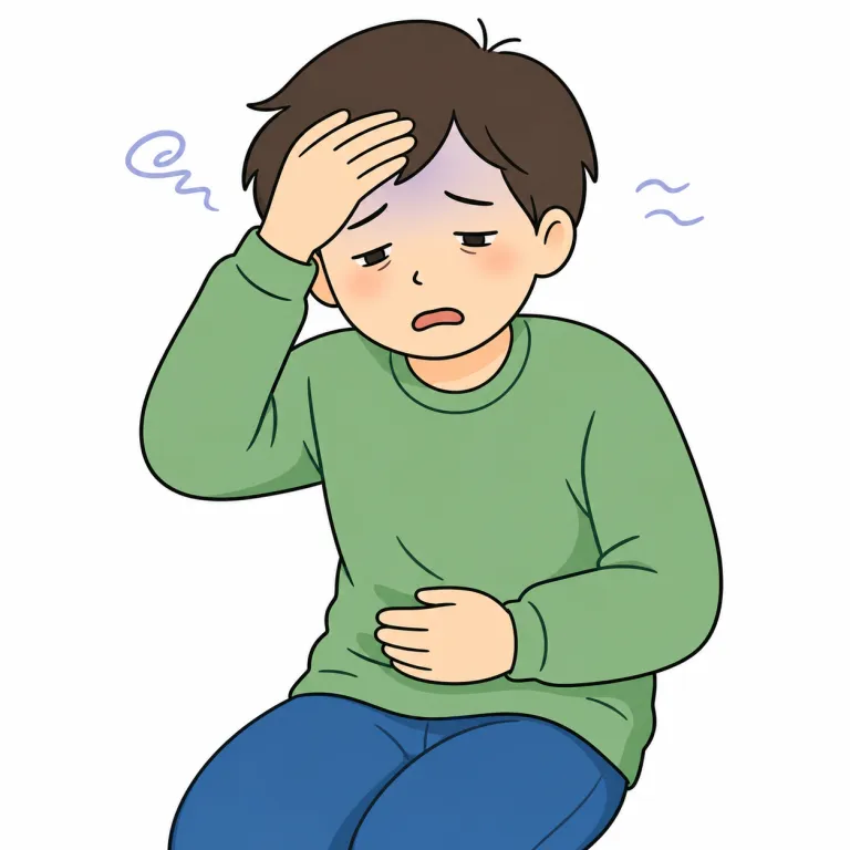 poorly（具合が悪い・adjective）の覚え方イラスト