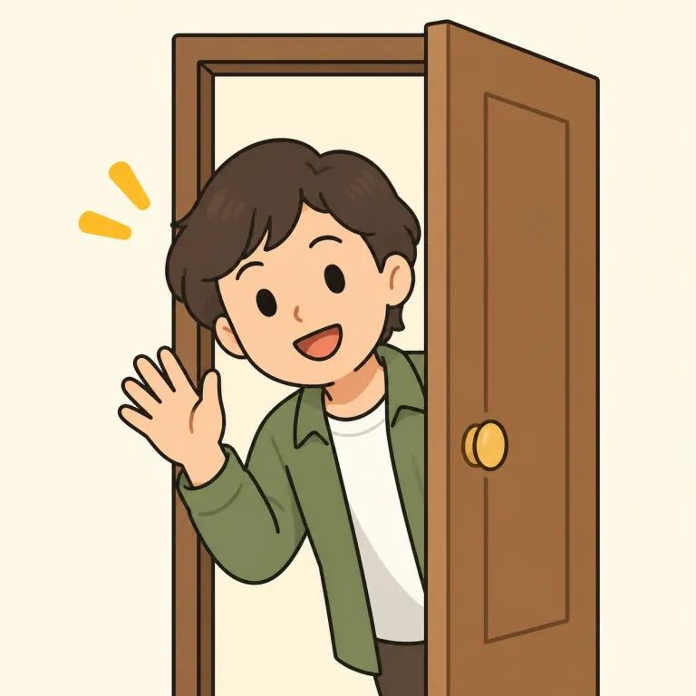 pop（立ち寄る、現れる・verb）の覚え方イラスト