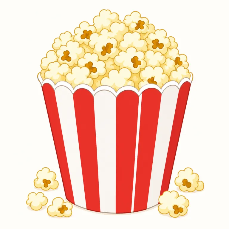 popcorn（ポップコーン・名詞）の覚え方イラスト