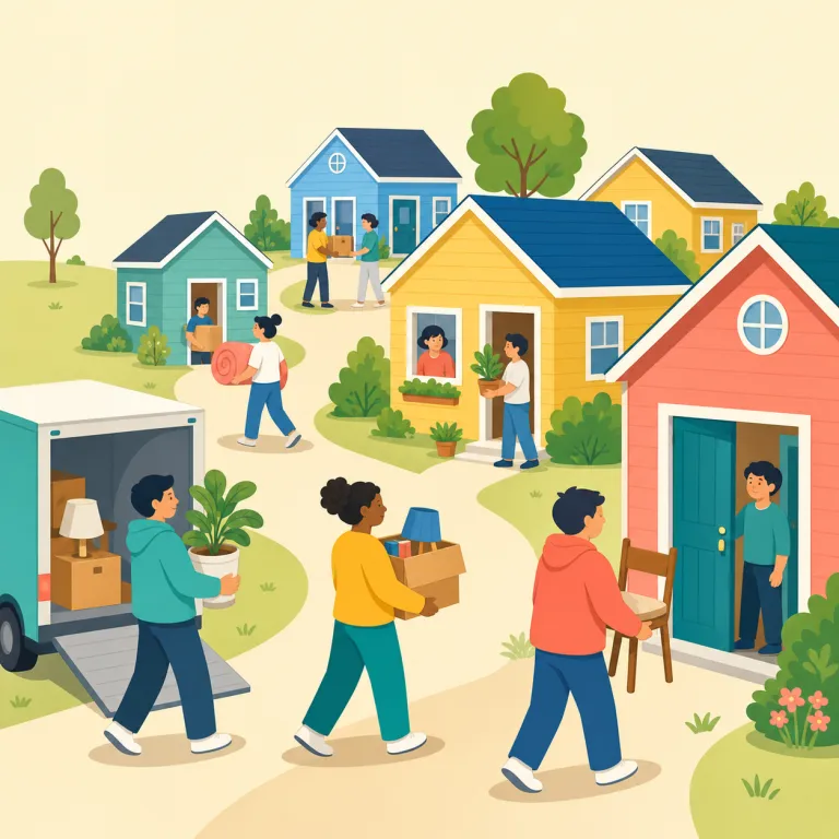 populating（人を住まわせる、居住する・動詞）の覚え方イラスト — population は「人口」という意味です