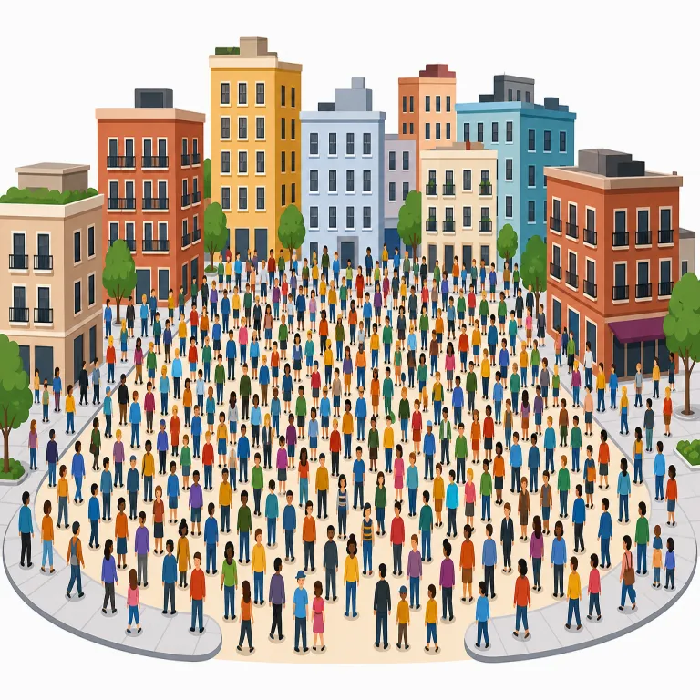 populous（人口の多い・形容詞）の覚え方イラスト — populous は population「人口」から連想して、「人口の多い」と覚えるのが近道です