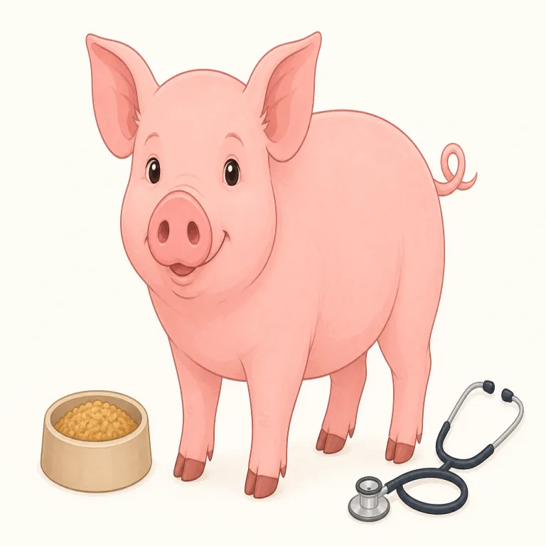 porcine（豚の、豚に関する・形容詞）の覚え方イラスト — pig が日常語、pork が食肉、porcine は専門的に「豚に関する」と整理すると残りやすい