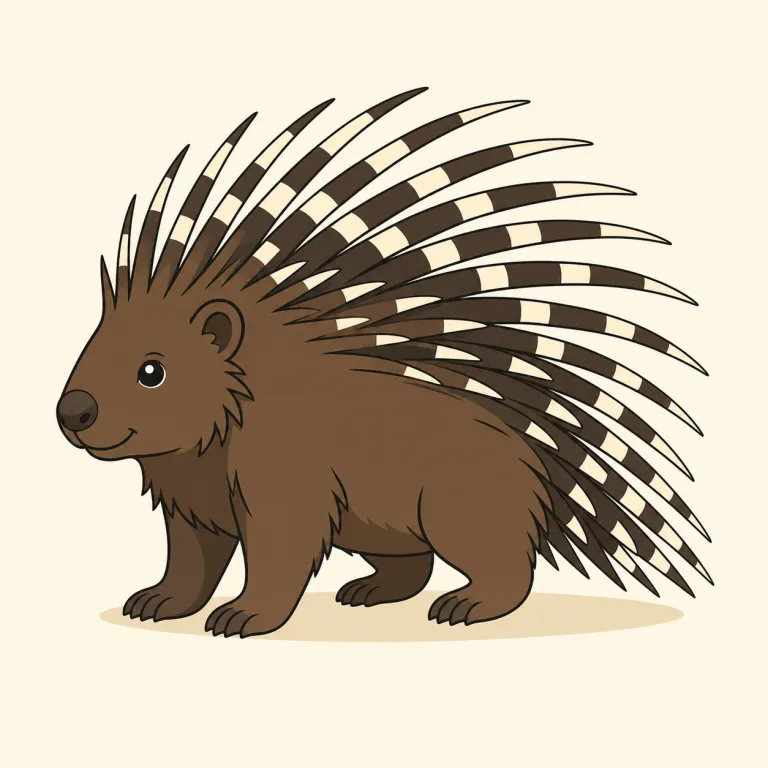 porcupine（ヤマアラシ・名詞）の覚え方イラスト — 覚えるときは、まずセットで "porcupine quills"（ヤマアラシの針）を思い出すと定着しやすいです