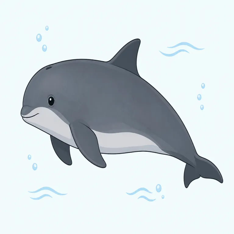 porpoise（ネズミイルカ・名詞）の覚え方イラスト — dolphin とセットで覚えると残りやすい語です