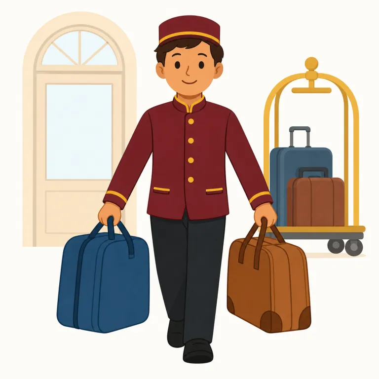 porter（ポーター・名詞）の覚え方イラスト — このエントリの porter は、荷物運搬係という基本義とは別に、英語圏で見かける名詞の用法として覚えます
