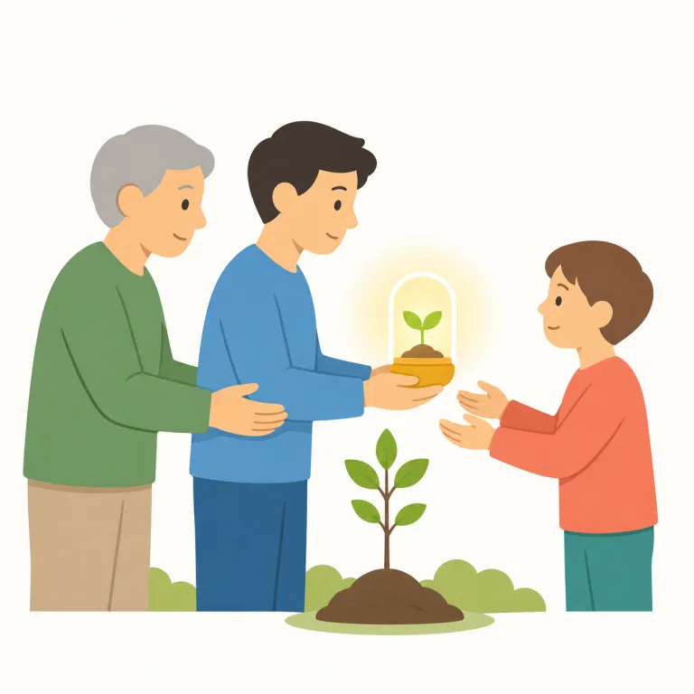 posterity（後世・名詞）の覚え方イラスト — posterity の post- は「後」を連想させ、posterior（後方の）と同じ向きで考えると「今より後ろ、つまり未来側にいる人々」