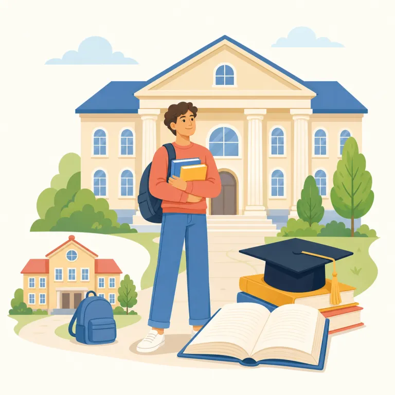postsecondary（高等教育の・形容詞）の覚え方イラスト — secondary school（中等教育）を知っていれば、postsecondary は「その後の教育段階」とまとめて取れる