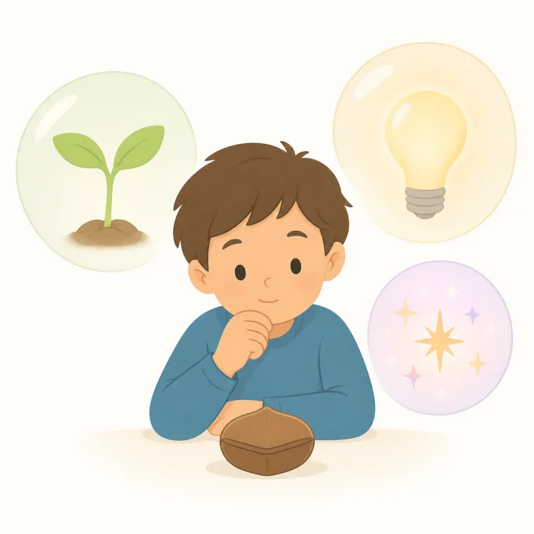 potentially（潜在的に・副詞）の覚え方イラスト — potential は「潜在的な、可能性のある」という形容詞で、potential energy「位置エネルギー」のように、まだ現れていない力を内に持つ感覚があります