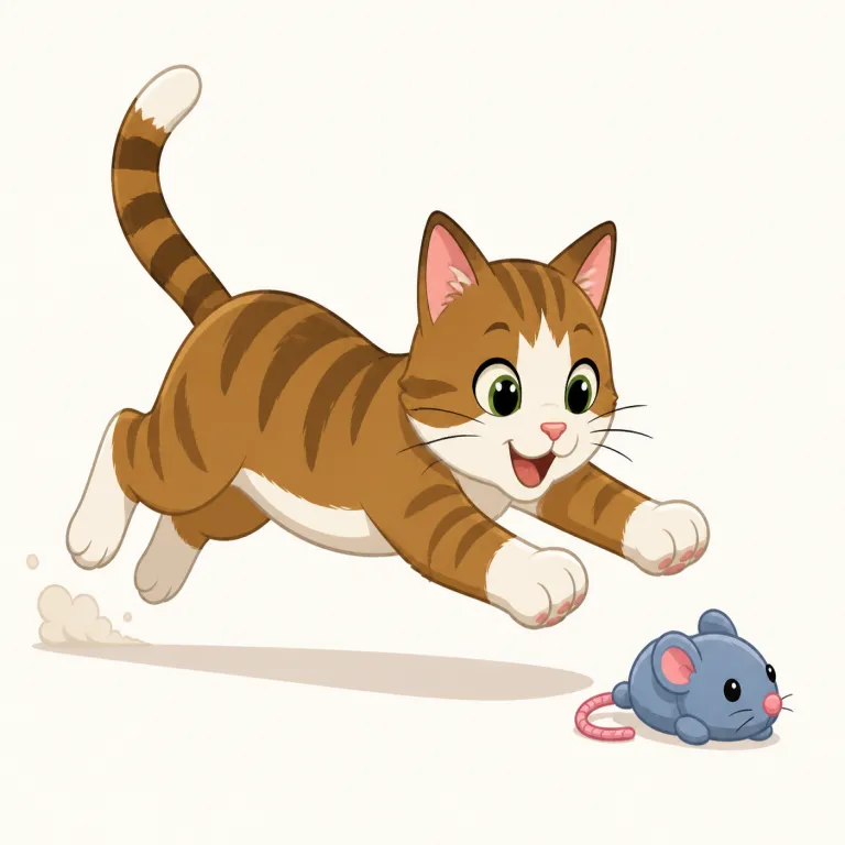 pounce（飛びかかる・動詞）の覚え方イラスト — まず cat や tiger が獲物に一気に飛びかかる場面で固定すると覚えやすいです