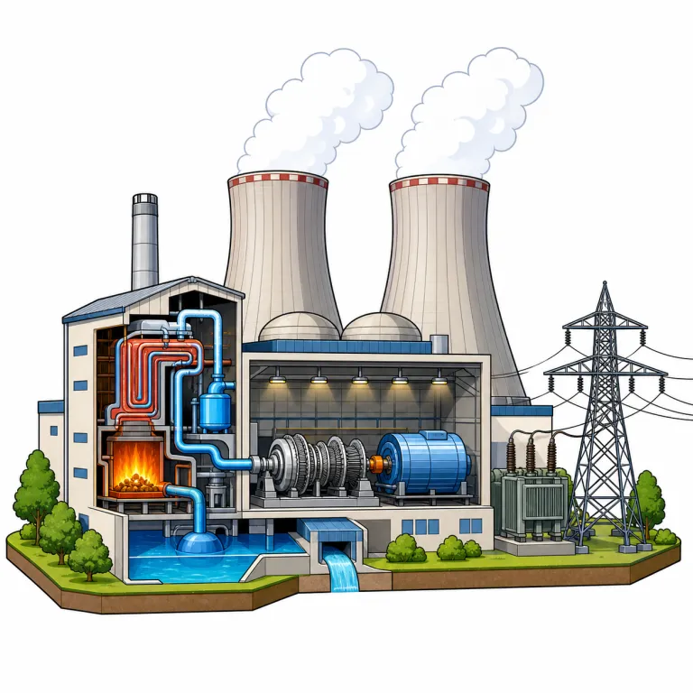 powerhouse（発電所・noun）の覚え方イラスト