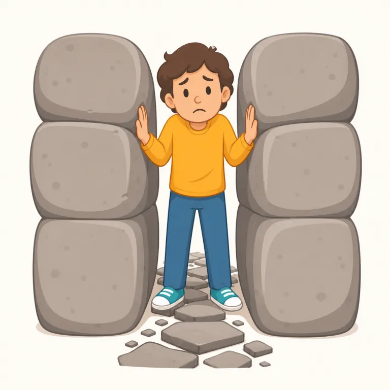 predicament（苦境・名詞）の覚え方イラスト — problem や trouble より重く、「すでに困った立場にはまり、抜け出しにくい」感じで覚えると定着しやすい