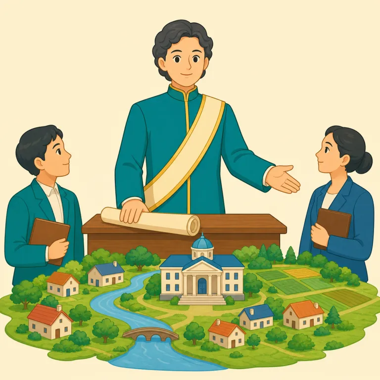 prefect（監督生・名詞）の覚え方イラスト — prefect はラテン語 praefectus「前に置かれた人」に由来し、学校で下級生や寮生活を見守る「監督生」を指します