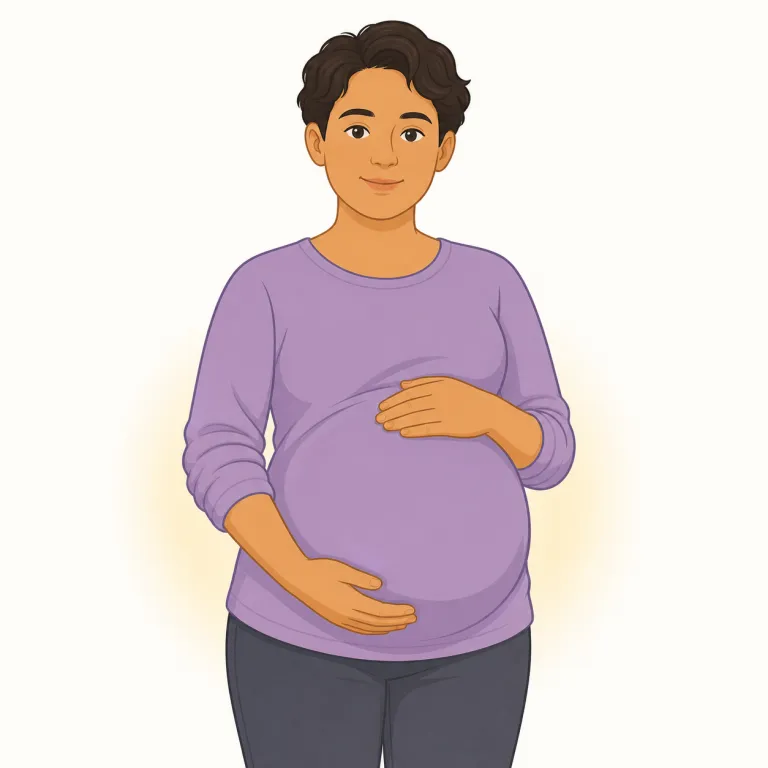 pregnancy（妊娠・名詞）の覚え方イラスト — pregnant を知っていれば覚えやすく、pregnancy はその「妊娠している状態・期間」を名詞で言った形