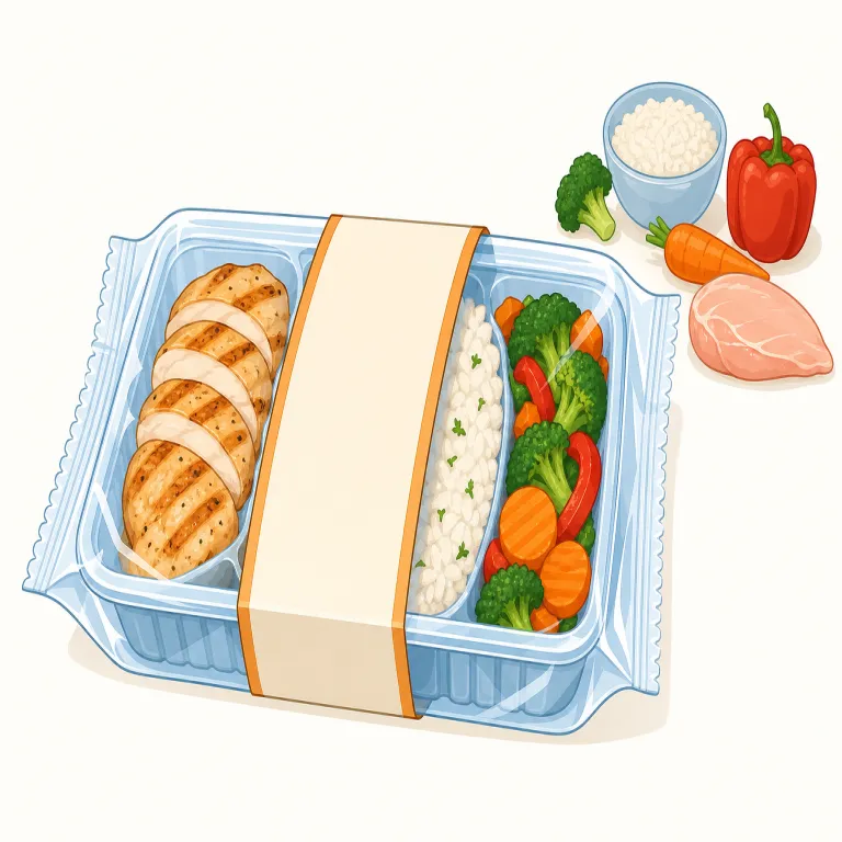 prepackaged（あらかじめ包装された、既製の・形容詞）の覚え方イラスト — pre- は「前もって」、package は「包む・まとめる」