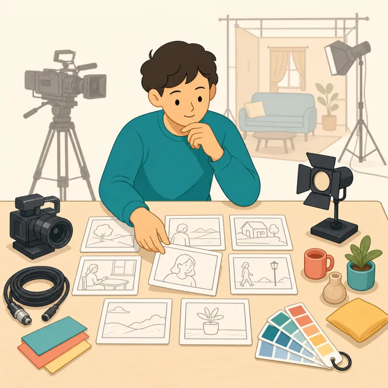 preproduction（プリプロダクション・名詞）の覚え方イラスト — pre- は「前」、production は「制作・生産」