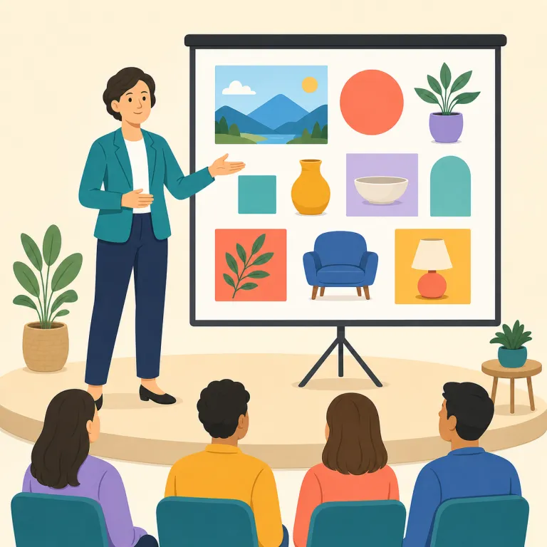 presentational（プレゼンテーション的な・形容詞）の覚え方イラスト — presentation が分かれば覚えやすい語で、presentational は presentation に -al が付いた「提示・発表の」「見…