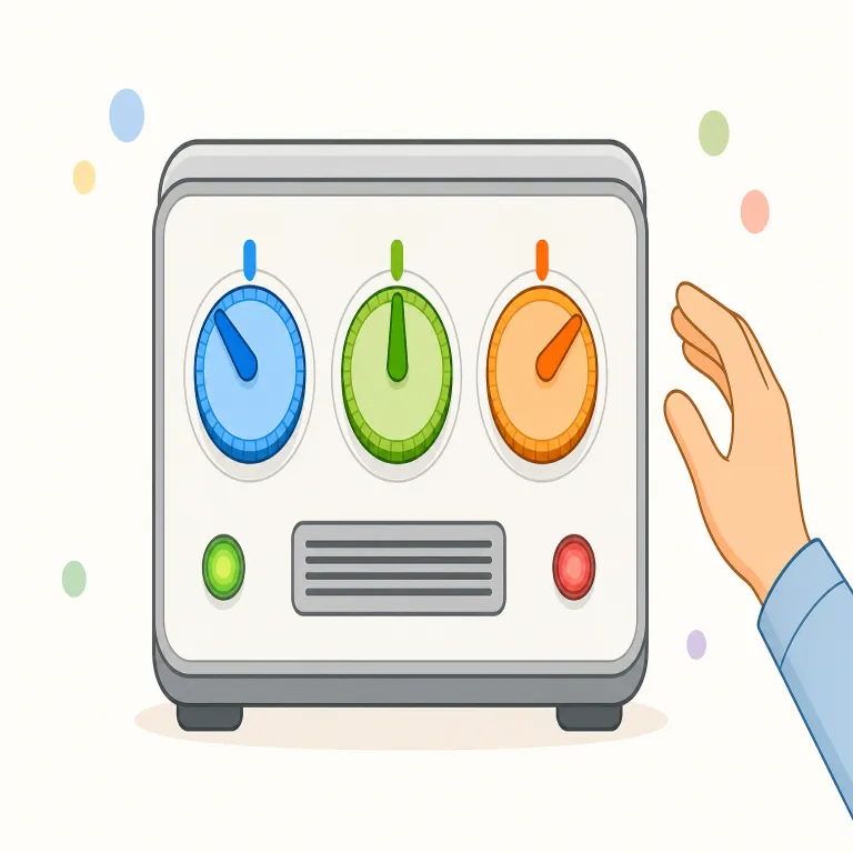 preset（設定済みの・形容詞）の覚え方イラスト — pre- が付くと『前もって』の感覚になるので、set『置く・決める』を知っていれば、preset は『先に決めて置いてあるもの』とつながります