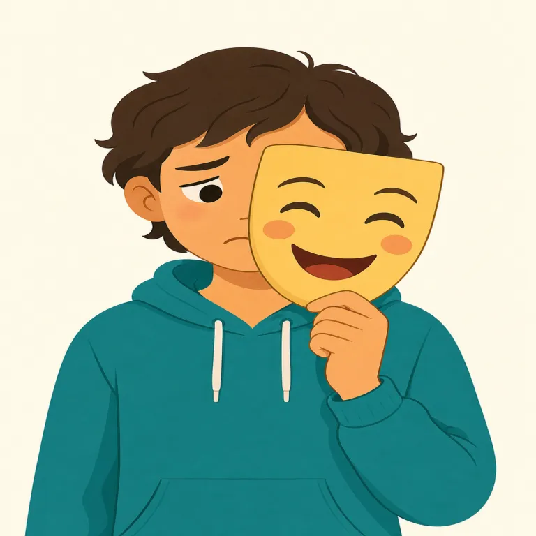 pretence（ふり・名詞）の覚え方イラスト — pretend（〜のふりをする）を知っていれば、その名詞形が pretence と押さえるのが最短です