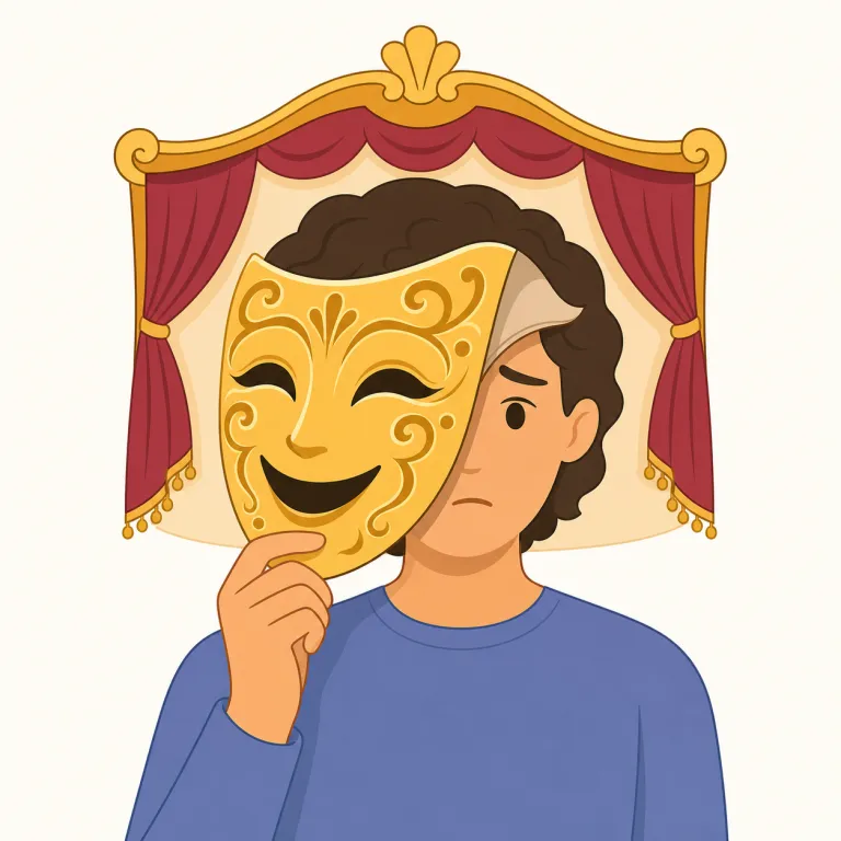 pretences（見せかけ・名詞）の覚え方イラスト — pretend「〜のふりをする」を知っていれば、その名詞が pretence(s) だと押さえると覚えやすいです