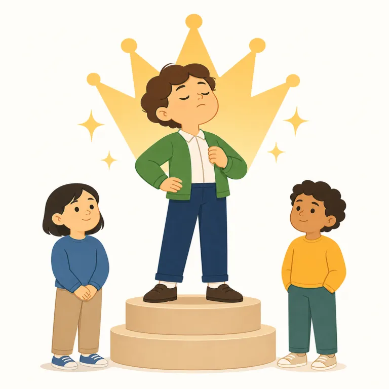 pride（誇り・名詞）の覚え方イラスト — pride は proud「誇らしい」と結び付けて、「自分や大切な対象に価値を感じる気持ち」と覚えます