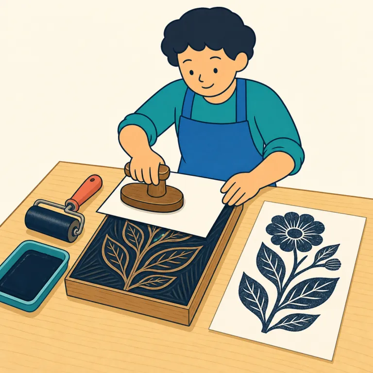 printmaking（版画制作・名詞）の覚え方イラスト — `printmaking` は `print` と `making` にそのまま分けて覚えると入りやすい語