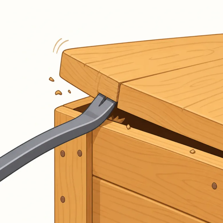 prise（こじ開ける・動詞）の覚え方イラスト — prise は prise open the lid/door のように open と結びつけると覚えやすい語です