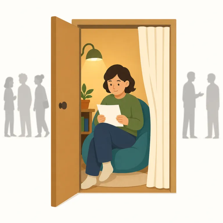 privately（私的に・副詞）の覚え方イラスト — privately は private「私的な、公開されない」に -ly が付いた副詞で、公開の場ではなく限られた相手や場所だけで行うことを表します
