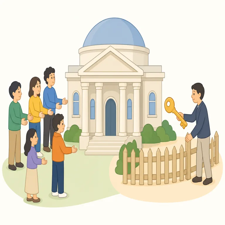 privatise（民営化する・動詞）の覚え方イラスト — private「公でなく私的な」を出発点に、公共部門の事業やサービスを private sector「民間部門」へ移す、と考えると覚えやすい