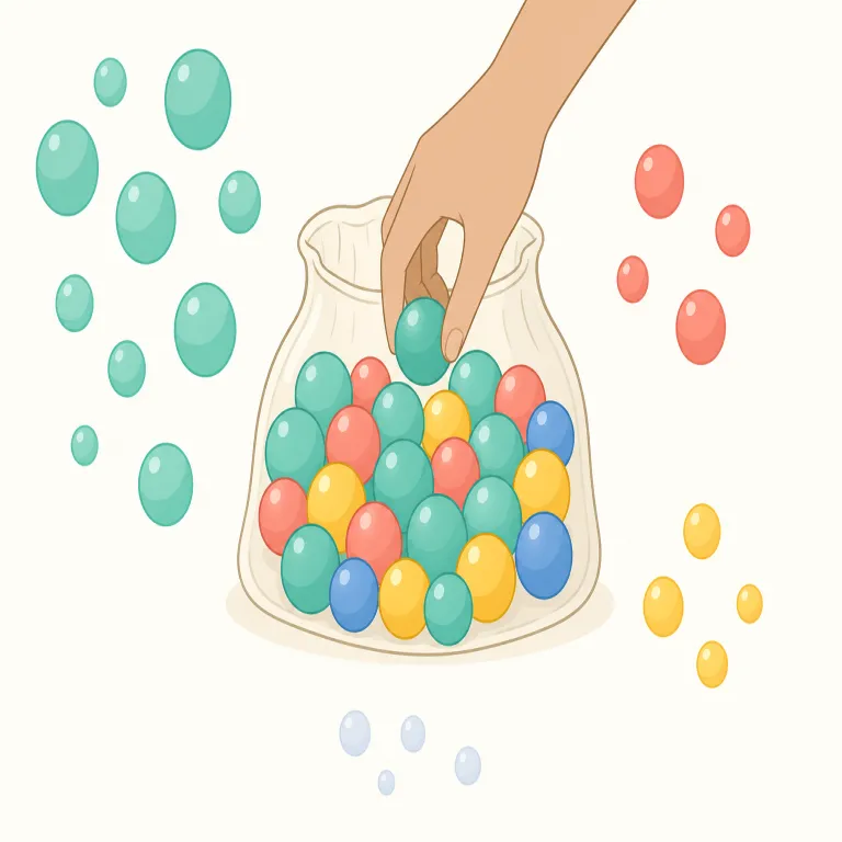 probabilistic（確率的な・形容詞）の覚え方イラスト — probability（確率）が分かれば、probabilistic は「確率にもとづいて考える性質の」と自然に広げて覚えられます