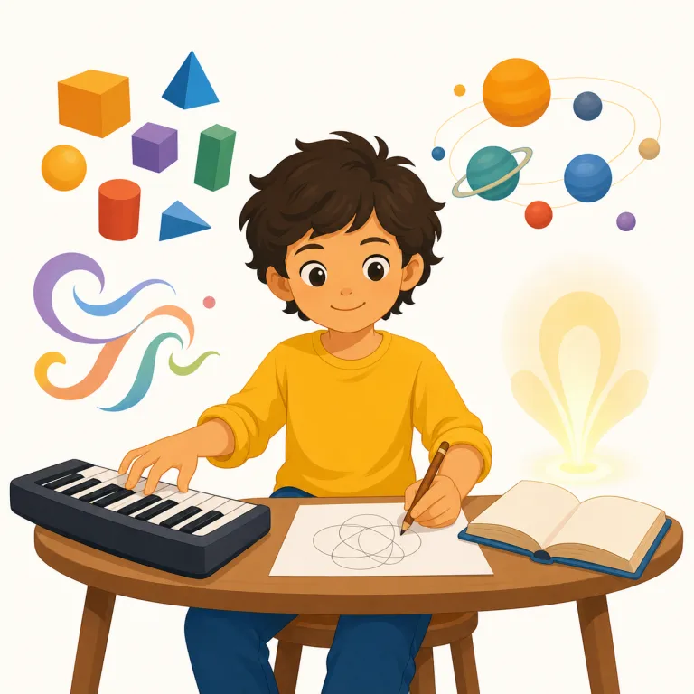 prodigy（神童・名詞）の覚え方イラスト — prodigy は genius「天才」よりも、年齢の早さに焦点がある語です