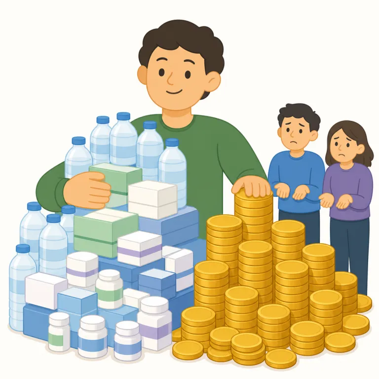 profiteer（暴利者・名詞）の覚え方イラスト — -eer は engineer や auctioneer のように「その役割の人」を作ることがあります