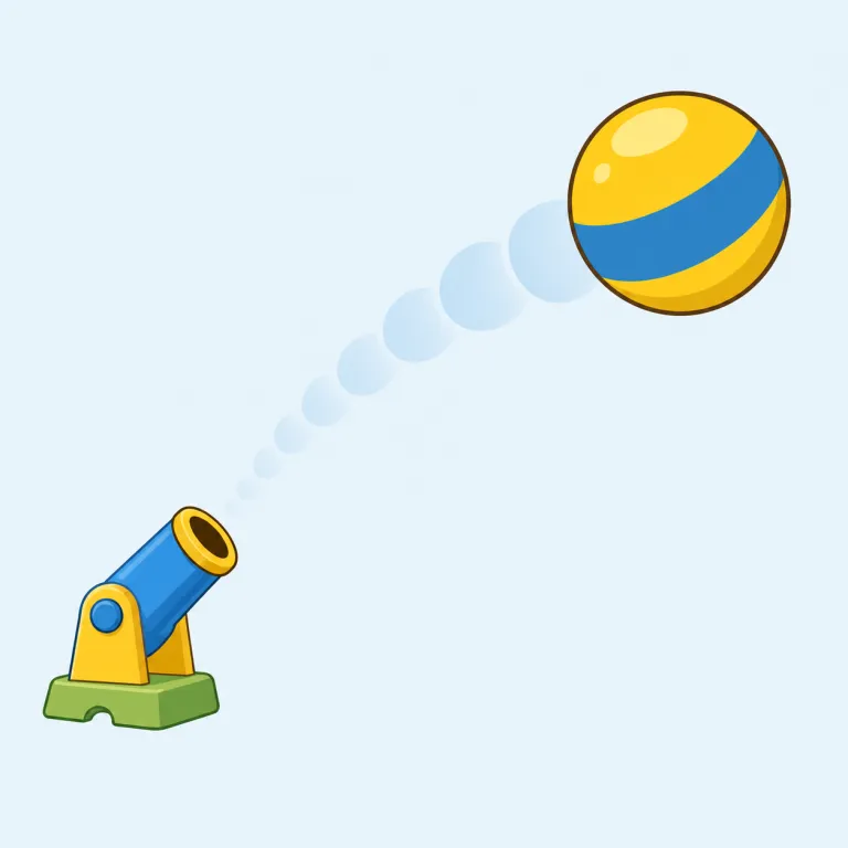 projectile（発射物・名詞）の覚え方イラスト — project を知っていれば、「前へ出す・投げ出す」イメージから projectile は「飛ばされたもの」と覚えやすい