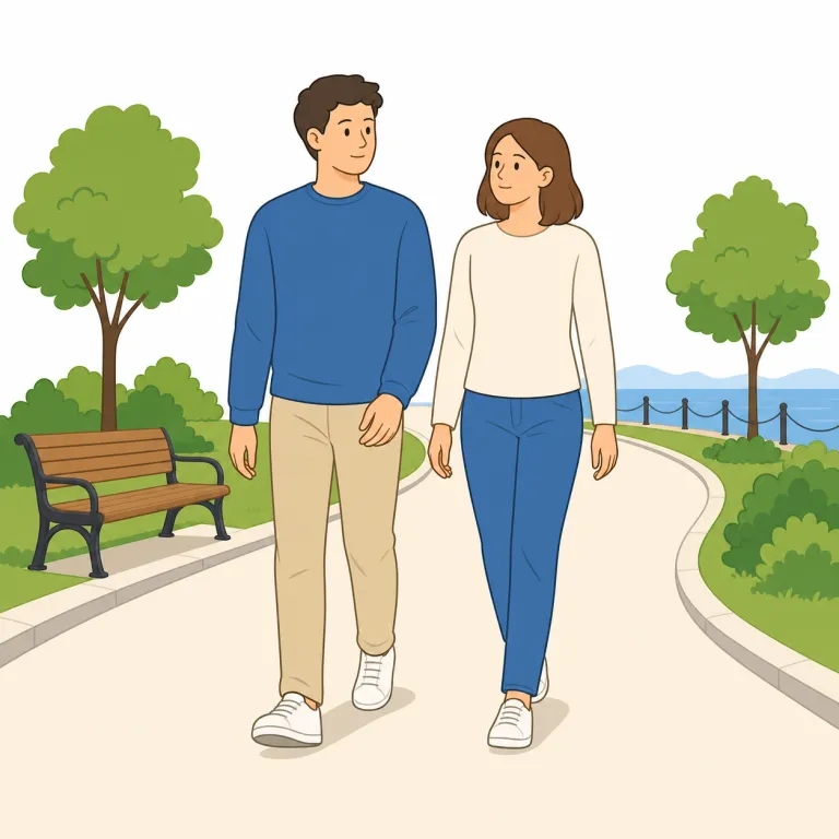 promenade（散歩、そぞろ歩き・noun）の覚え方イラスト