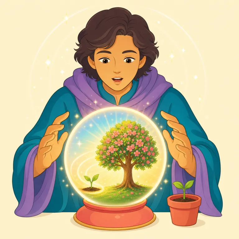 prophesy（予言する・動詞）の覚え方イラスト — 「prophet（預言者）→ prophecy（預言）→ prophesy（預言する）」の3点セットで覚えると定着しやすいです