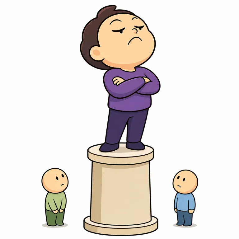 proud（高慢な・adjective）の覚え方イラスト