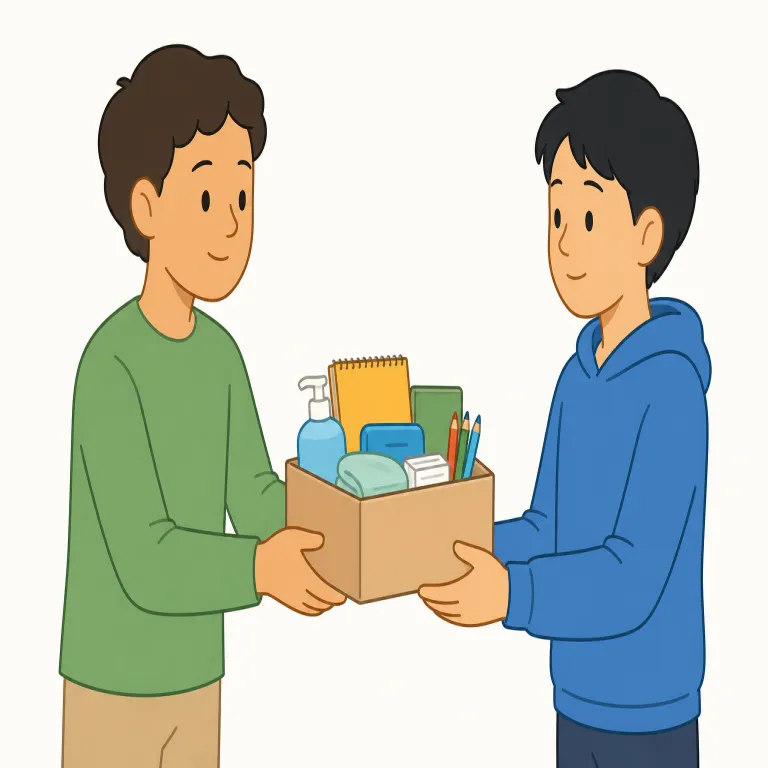 provide（提供する・動詞）の覚え方イラスト — provide はまず語頭の pro- を見て「前に出す・前もって用意する」感覚を持つと残りやすいです