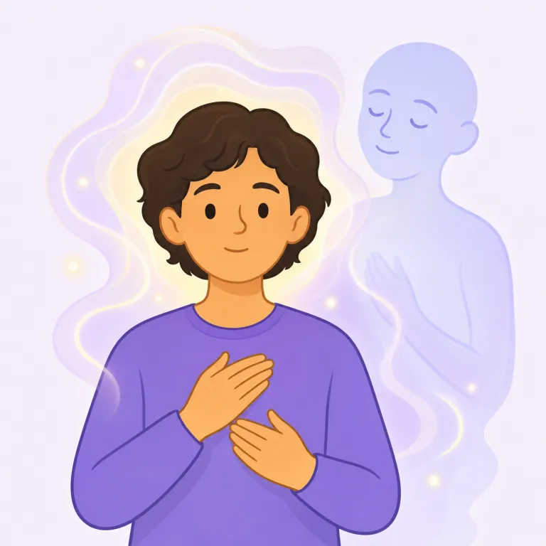 psychical（心霊の・形容詞）の覚え方イラスト — psychical は psychic と近く、psychic powers「超能力」や psychic phenomena「心霊現象」を思い出すとつかみやすい