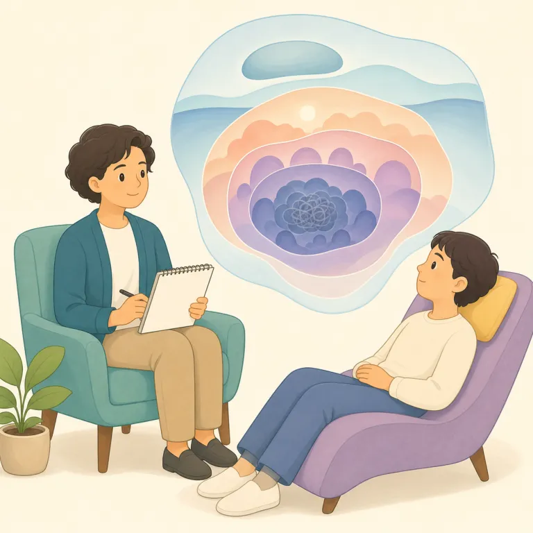 psychoanalyst（精神分析医・名詞）の覚え方イラスト — psychoanalyst は長く見えても、まず analyst を見抜くと覚えやすいです