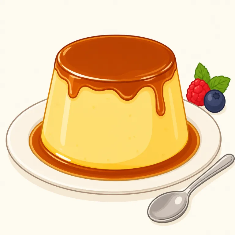 pudding（プリン・名詞）の覚え方イラスト