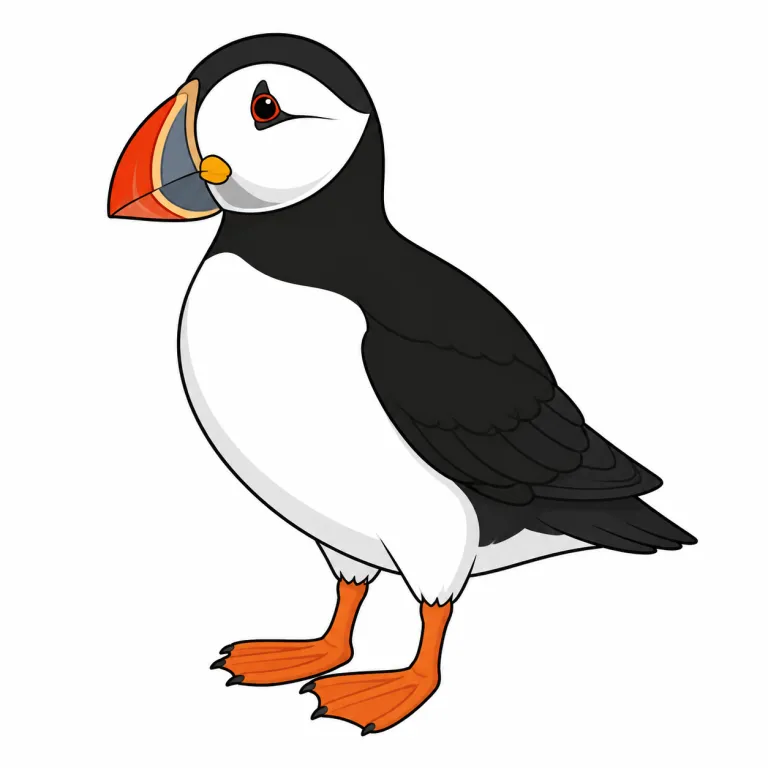puffin（ツノメドリ・noun）の覚え方イラスト