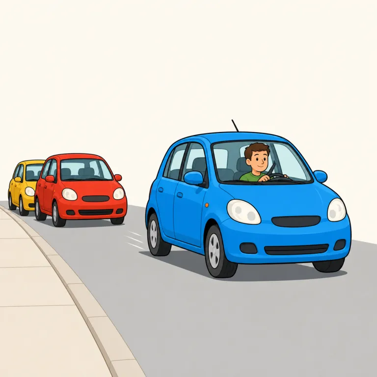 pull away（（車などが）離れていく、走り出す；（集団から）抜け出す・句動詞）の覚え方イラスト — pull は「引く」、away は「離れて」