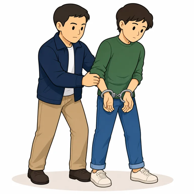 pull in（逮捕する・phrasal_verb）の覚え方イラスト