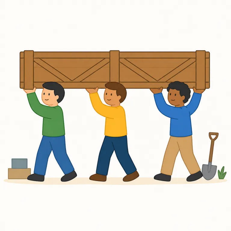 pull one's weight（自分の役割を果たす・イディオム）の覚え方イラスト — pull=引く、weight=重さ